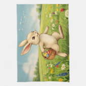 Vintage Spring Meadow Easter Bunny  Geschirrtuch (Vertikal)