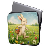 Vintage Spring Meadow Easter Bunny  Laptopschutzhülle (Vorderseite Links)