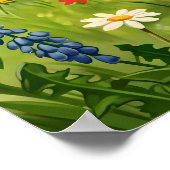 Vintage Spring Meadow Easter Bunny Poster (Ecke)