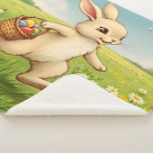 Vintage Spring Meadow Easter Bunny Sherpadecke (3/4)