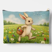 Vintage Spring Meadow Easter Bunny  Zubehörtasche (Rückseite)