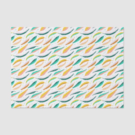 Vintage Spring Pastel Leaves Foliage Seidenpapier (Vorderseite)