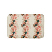 Vintage Spring Pink Flowers with Butterflies Badematte (Vorderseite)