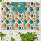 Vintage Spring Yellow and Green Floral Geschirrtuch (Gefaltet)