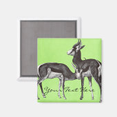 Vintage Springbok Magnete Magnet (Vorderseite/Rückseite)