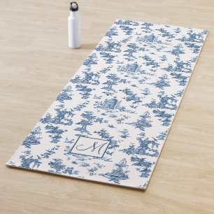 Vintage Springbrunnen und Baumkronen mit Monogramm Yogamatte
