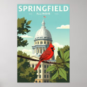Vintage Springfield Illinois Poster (Vorne)