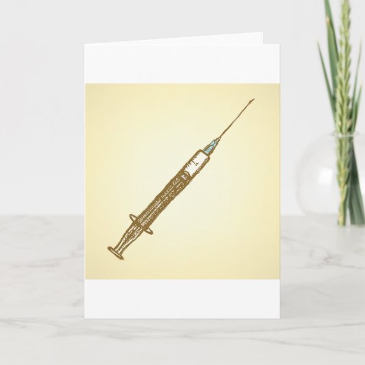 Vintage Spritze Medizinische Gesundheitspflege Ske Karte (Vorderseite)