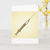 Vintage Spritze Medizinische Gesundheitspflege Ske Karte (Gelbe Blume)