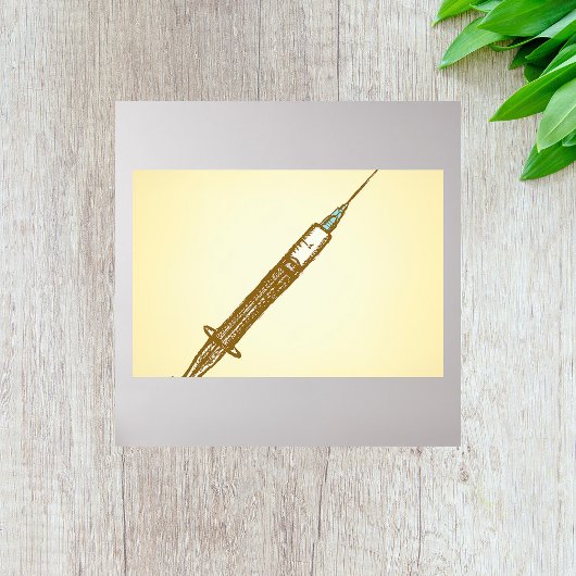 Vintage Spritze Medizinische Gesundheitspflege Ske Poster