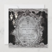 Vintage Spuk Lady Halloween-Party Einladung (Rückseite)