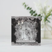 Vintage Spuk Lady Halloween-Party Einladung (Stehend Vorderseite)