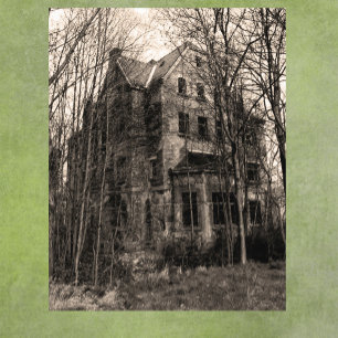 Vintage Spukhaus echtes Foto Halloween-Dekoration Poster