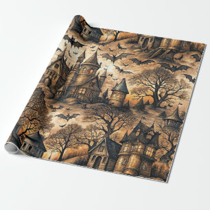 Vintage Spukhaus Geschenkpapier