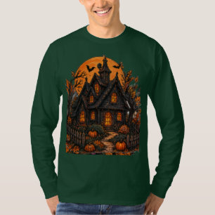 Vintage Spukhaus Gothic Halloween Mondlicht T-Shirt