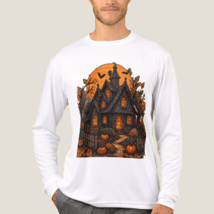 Vintage Spukhaus Gothic Halloween Mondlicht Tri-Blend Shirt