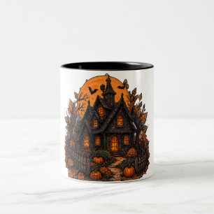 Vintage Spukhaus Gothic Halloween Mondlicht Zweifarbige Tasse