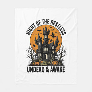 Vintage Spukhaus Unruhige Tote Halloween-Kunst_ Fleecedecke