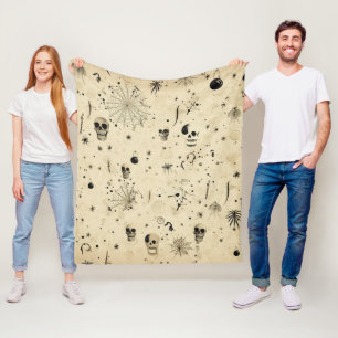 Vintage-spukiger Halloween-Nahtlos-Muster Fleecedecke