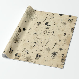 Vintage-spukiger Halloween-Nahtlos-Muster Geschenkpapier