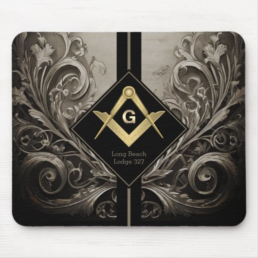 Vintage Square & Compass Freimaurer Mousepad (Vorne)