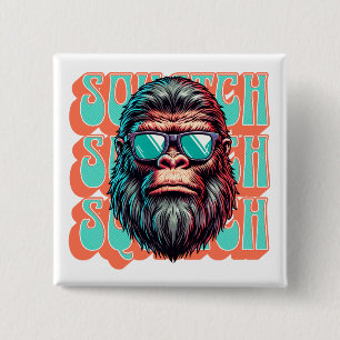 Vintage Squatch Retro-Stil Comic Pop-Art Button