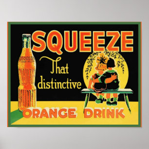 Vintage-Squeeze-Orangensaft Poster
