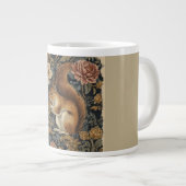 Vintage Squirrel and Flowers Pattern  Jumbo-Tasse (Vorderseite Rechts)
