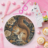 Vintage Squirrel and Flowers Pattern Pappteller (Party)