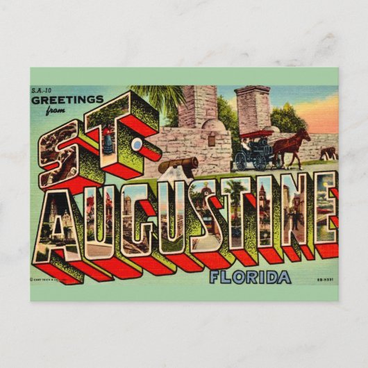 Vintage St Augustine Florida Postkarte (Vorderseite)