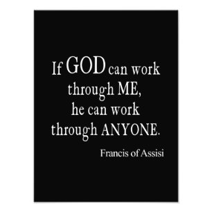 Vintage St. Franz von Assisi Gott Religiöses Zitat Fotodruck