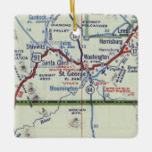 Vintage St. George Utah Karte Keramikornament (Vorderseite)