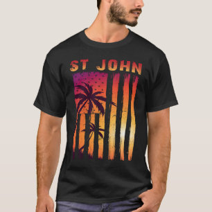 Vintage St. John US Jungfrau Islands Patriotic Fla T-Shirt
