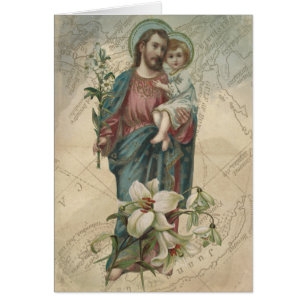 Vintage St. Joseph mit Jesuskind Vatertag