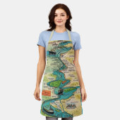 Vintage St Lawrence Seaway Postkarte Schürze (Getragen)