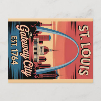 Vintage St. Louis Missouri Retro Travel Poster Postkarte