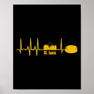 Vintage St. Louis Missouri Skyline Herzschlag Hock Poster
