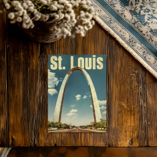 Vintage St. Louis Reiseplakat Postkarte