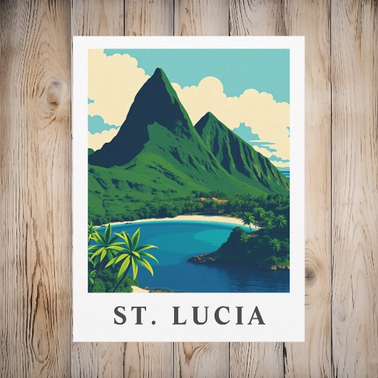 Vintage St. Lucia Caribbean Travel Postkarte