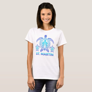Vintage St. Maarten Ozean Blau Meeresschildkröte S T-Shirt