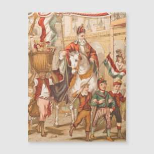 Vintage St. Nikolaus Niederländischer St. Nick Sin Magnetkarte
