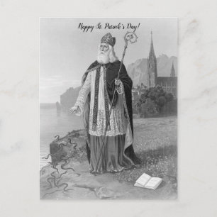 Vintage St. Patrick befreit Irland von Schlangen Postkarte