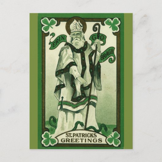 Vintage St. Patrick Grüße Postkarte (Vorderseite)