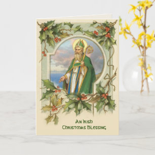 Vintage St. Patrick Irish Christmas Segen Karte