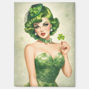 Vintage St. Patrick’s Day Grüner Glam Retro Art Magnet