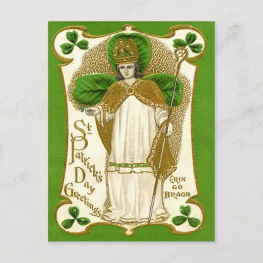 Vintage St Patrick St Patrick's Day Card Postkarte (Vorderseite)