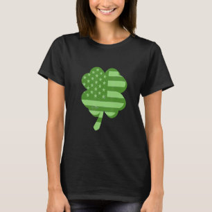 Vintage St. Patrick's Day Amerikanische Flagge Gra T-Shirt