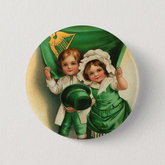 Vintage St. Patrick's Day Anstecker Button (Vorderseite)