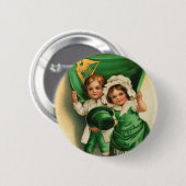 Vintage St. Patrick's Day Anstecker Button (Vorne & Hinten)