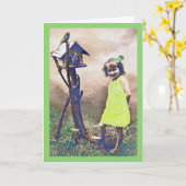 Vintage St. Patrick's Day Card Barefoot Beauty Karte (Gelbe Blume)